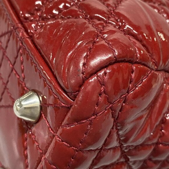 Auth DIOR/ChristianDior Lady Dior Red Patent Leather Tote Bag - Picture 3 of 16